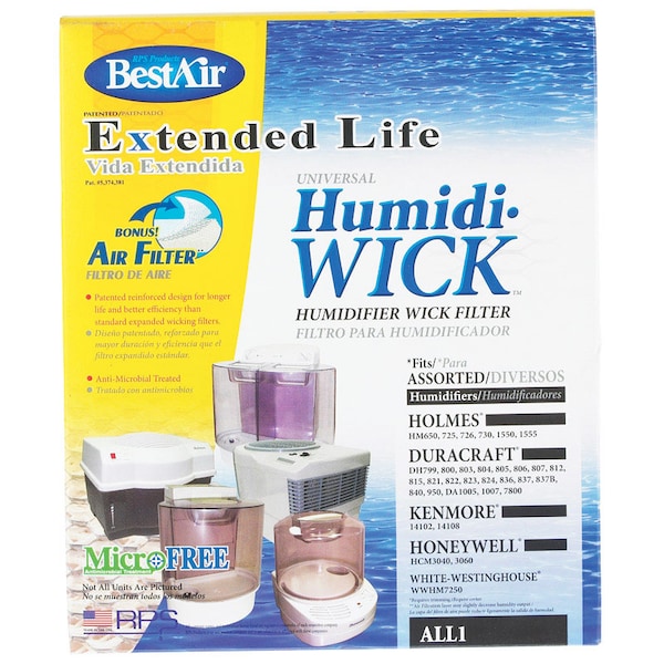 Bestair Humidifier Wick 1 pk For Holmes, Duracraft, Honeywell, Sears/Kenmore ALL-1-PDQ-5 - main